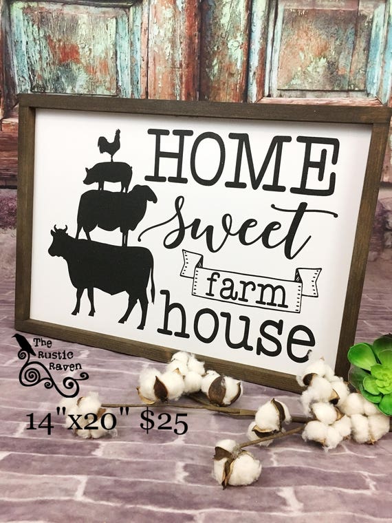 Farmhouse Framed Style HOME sweet FARMHOUSE Sign