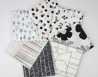 10% OFF - Lagom - Art Gallery Fabrics - Cotton Fabric Fat Quarter Bundle - 7 Fabrics