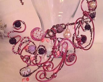 Asymmetrical necklace "Aluminium So Chic"