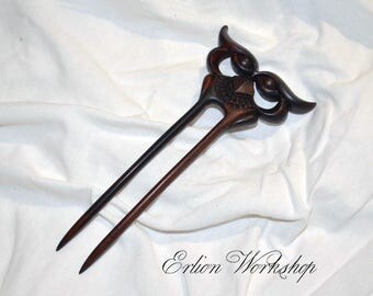Wooden hairfork 'A Beautiful Owl'