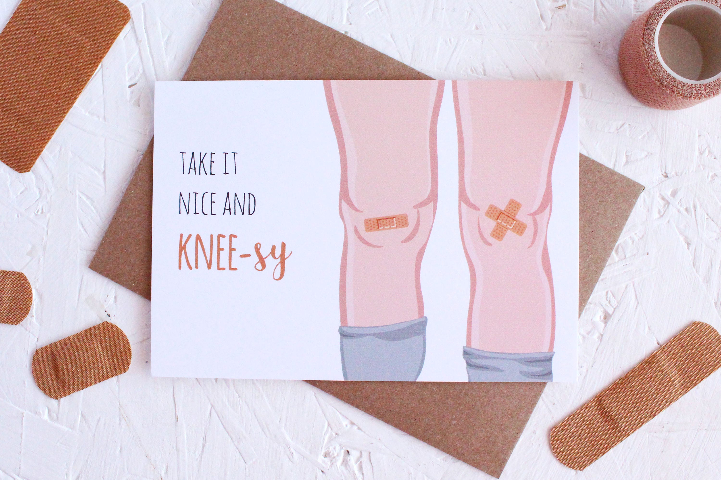 Get Well Soon Card Take it Easy Card Knee Operation Feel