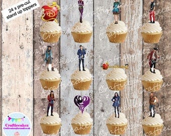 24 x Pre Cut Edible Descendants 2 Stand Up Cupcake Toppers