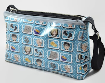 Yuri on Ice Ita Bag - Born to Make History - Crossbody Bag Inspired by Yuri on Ice - Pin Bag with Clear Vinyl Pocket