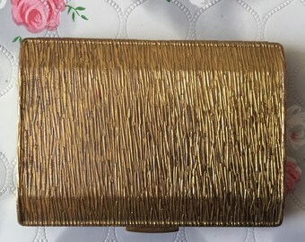 Vintage Kigu cigarette case, vintage cigarette case, gold tone cigarette box, business card holder, metal cigarette holder smoking accessory