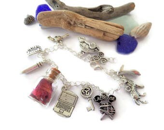 Teen wolf bracelet, fan gift, tv jewellery, teenwolf, charm bracelet, fandom, teen wolf gift, teen wolf jewellery, scott mccall, styles gift