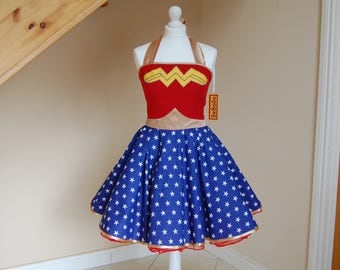 Wonder Woman inspired dress,cosplay dress,wonder woman costume