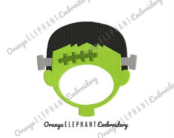 Halloween Frankenstine Monogram Font Frame Unique Urban Machine Embroidery Design digital File