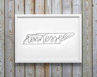 Tennessee Printable - University of Tennessee - MTSU - Rocky Top - Dorm Decor - Calligraphy - Digital Art - Instant Download - College