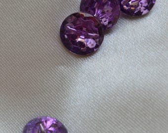button way 11mm purple cabochon