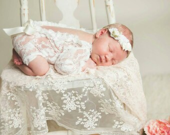 Lace Romper Newborn, Baby, Photography Prop , Baby 0/3 months props