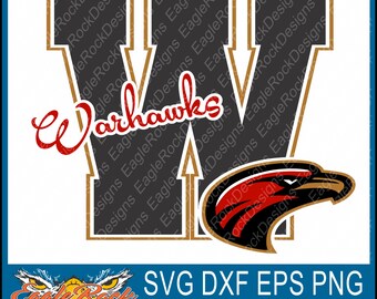Warhawks| Varsity Letter| SVG| DXF| EPS| Png| Cut File| Mom| Football| Basketball| Vector File| Silhouette| Cricut| Instant Download