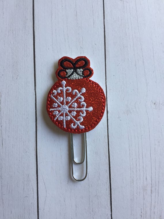 Glitter Ornament planner Clip. Red Ornament Planner Clip. Ornament Planner Clip. Holiday planner clip. Christmas planner clip. Planner clip