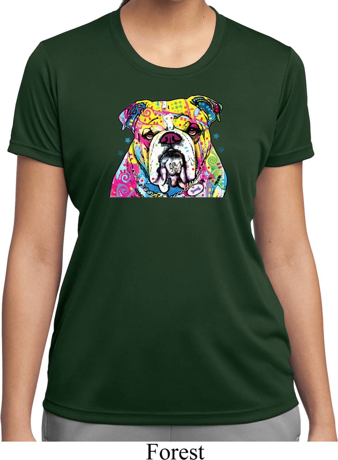 Ladies Neon Bulldog Moisture Wicking Tee TShirt