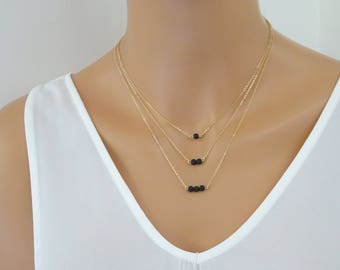 Lava Diffuser Necklace, Dainty Lava stone Necklace, Essential Oil jewelry, Aromatherapy necklace,  1, 2, 3, 4, 5, Bead lava stone necklace