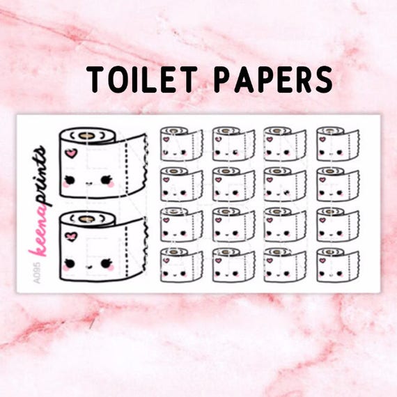 A095 Toilet paper stickers tissue roll stickers toilet