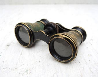 Antique Brass Opera Glasses - Brass Theater Binoculars - Pocket Glasses - Compact Binoculars - Small Binoculars