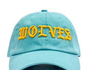 Kanye West Wolves Dad Hat - Teal in Twilled Cotton