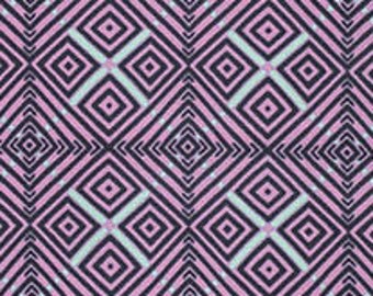 Amy Butler Violette Town Center in Plum; one fat quarter woven cotton fabric