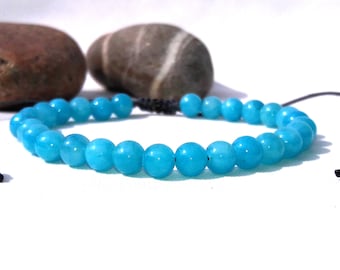 Aquamarine Bracelet Blue Bracelet Unisex Bracelet Crystal Healing Bracelet Minimalist Jewelry mens gift mens bracelet womens gift for her