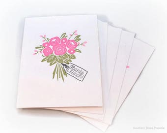 Thank You Cards, Thank You Card Set, Floral Thank You, Thank You Notes, Wedding Thank You Cards, Note Card Set, Blank Cards, Blank Notecards