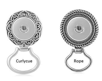 Eyeglasses Holder Magnetic Back Snap Glasses Holder, 2 Styles, Silvertone. Fits 18-20mm Gingersnaps, Noosa, Magnolia & Vine, Poppers, M2-V