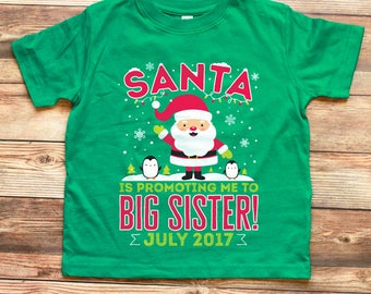 christmas big sister announcement shirt
