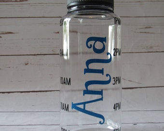 Personalized Water Bottle with Times; Water Bottle with Time; Custom Water Bottle with Times