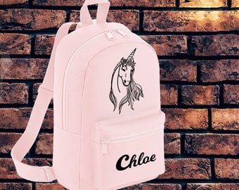 Unicorn Bag, Unicorn Backpack, Girls School Bag, Pink Unicorn Book Bag, Back To School Bag, Kids Backpack, Mini Backpack, Small Bag