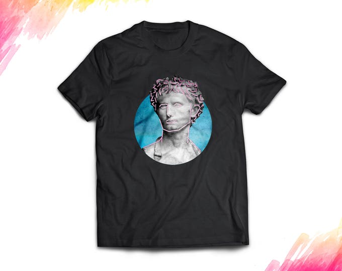 Augustus t-shirt, augustus statue shirt, Vaporwave Tumblr Style Grunge Women's Men's T-Shirt - Funny T-Shirt Vaporwave gift idea