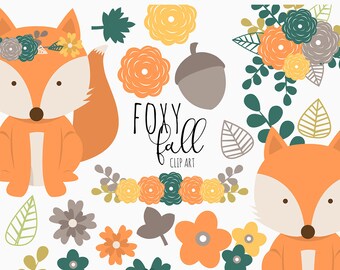 50% Off Sale! Foxy Fall Clip Art