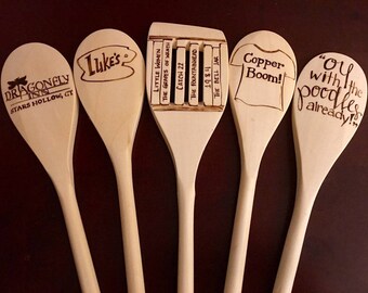 Gilmore Girls Woodburned Spoon Set