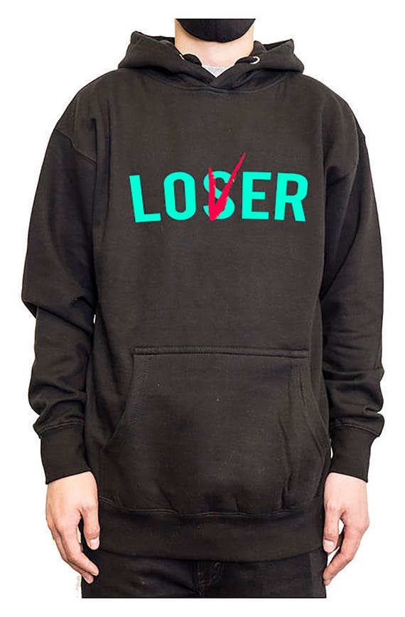 lover loser puff print hoodie sweatshirt