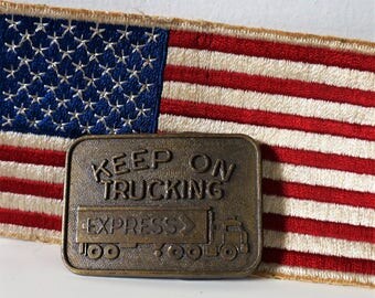 vintage keep on truckin belt buckle - trucker belt buckle - vintage brass belt buckle - mens belt buckle - brass buckle - retro belt buckle