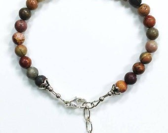 Red Creek Jasper Sterling Silver Bracelet