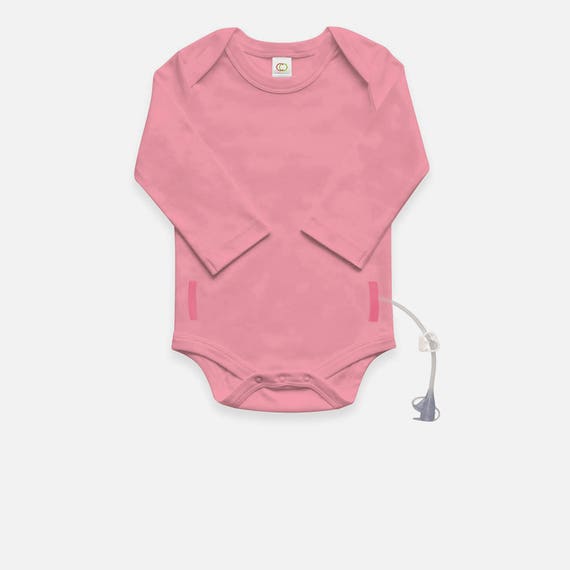 GTube Onesie Baby Feeding Tube Bodysuit Longsleeve Organic