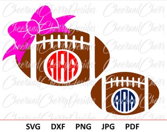 Football Lace SVG Football Bow Svg Football Svg file Football circle Monogram frame SVG Football cut file for Cricut Sport Silhouette Cameo