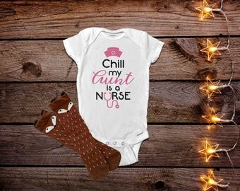 My Aunt is a Nurse Onesies®, Baby Girl Nurse Clothes, Baby Girl Clothes, Nurse Baby Clothes, Aunt Onesies®, Cute Baby Clothes