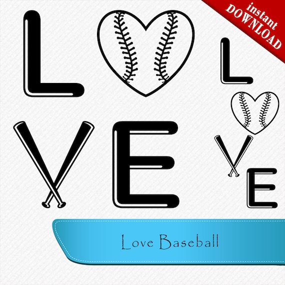 Download Love Baseball SVG cutting file love baseball silhouette