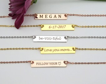 Bridesmaid gift, Bridesmaid jewelry, Personalized Necklace Maid of honor gift Anniversary necklace Birthday Gift Name Necklace, Gift for her