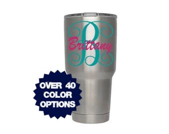 Yeti Tumbler Decal, Yeti Decal For Women, Yeti Cup, 30oz Decal, Woman Sticker, Decal For Girls, Monogram Decal, Tumbler Monogram, Initials