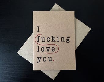 Funny love card, Funny Anniversary Card, Funny Valentines Card, Card for husband,Card for boyfriend, Wedding Anniversary, 1st Anniversary