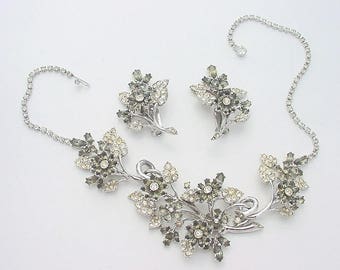 Vintage HATTIE CARNEGIE Trembler Necklace & Earrings Set - 576A