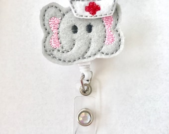 Pediatric Nursing Badge Reel - OBGYN - NICU - Labor and Delivery - Elephant Badge Reel - Animal Nursing Badge Reel - Nurse Badge Holder