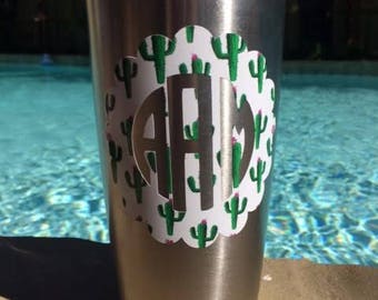 Cactus Monogram Decal