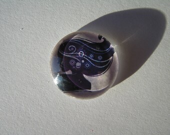 Glass cabochon round 20 mm with woman face image