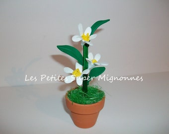 Miniature: mini flower pot, jasmine foam
