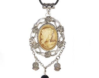 Collier Pendentif Camée Portrait Amélia