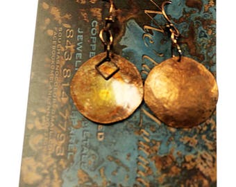 Handcrafted Hammered Copper Earrings