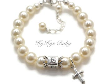 Baby Boy Baptism Gift Personalized Baptism Bracelet Baby Bracelet Personalized Baby Girl Baptism Gift Cross Charm Bracelet Christening Gift