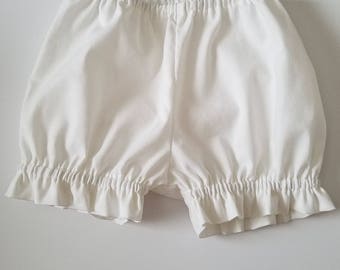 Bloomers, Ruffle Bloomers, Diaper Cover, White Bloomer with ruffles, baby bloomers, toddler bloomers Kids Clothes Panty Covers Under Garment